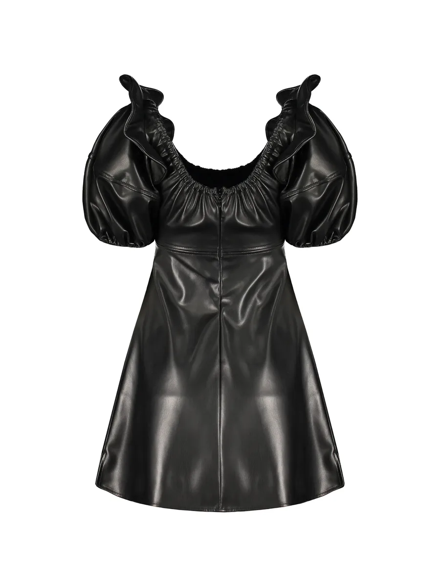 ruffled balloon-sleeve mini dress 1