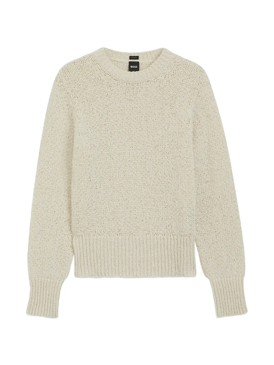 cotton-blend sweater with structured knit 1