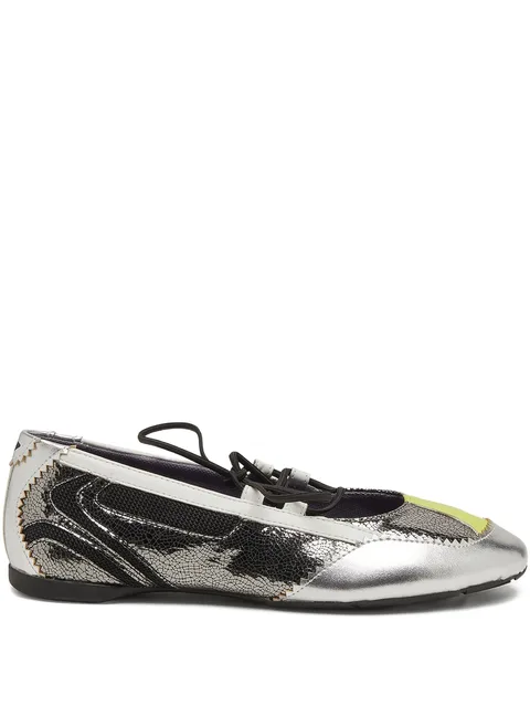 D-Mile-metallic lace-up ballet flats