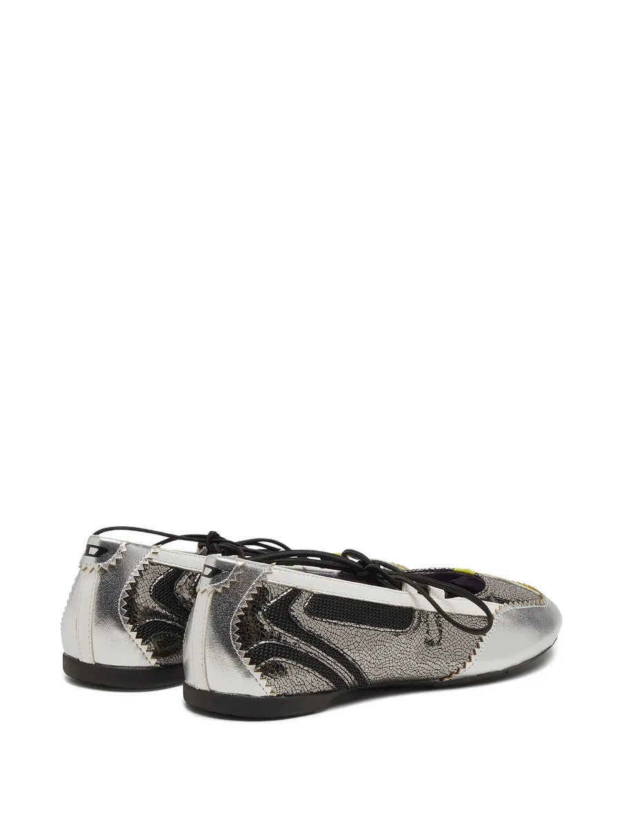 D-Mile-metallic lace-up ballet flats 6