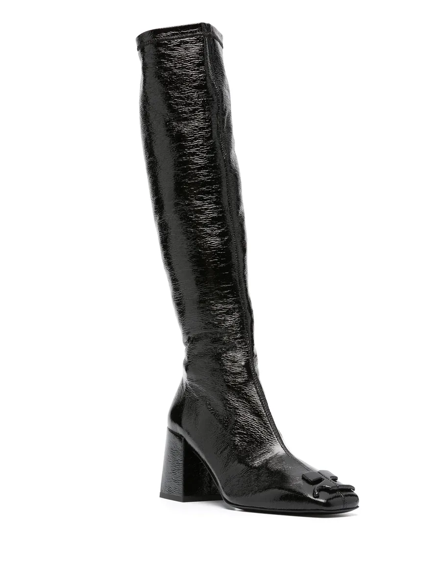 75mm raised-logo leather knee boots 3