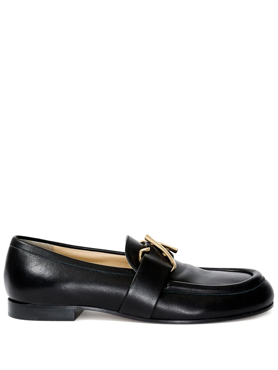 monogram-plaque leather loafers 2