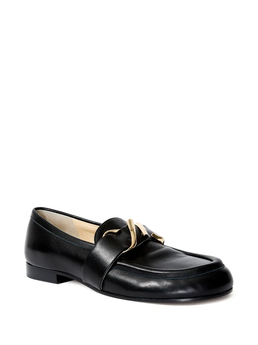 monogram-plaque leather loafers 4