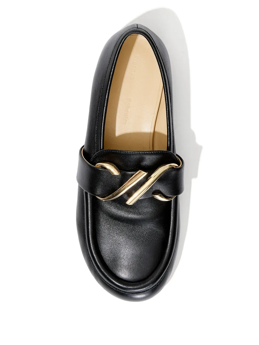 monogram-plaque leather loafers 7