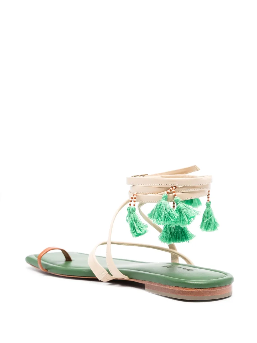 Conversando Con El Viento leather flat sandals 5