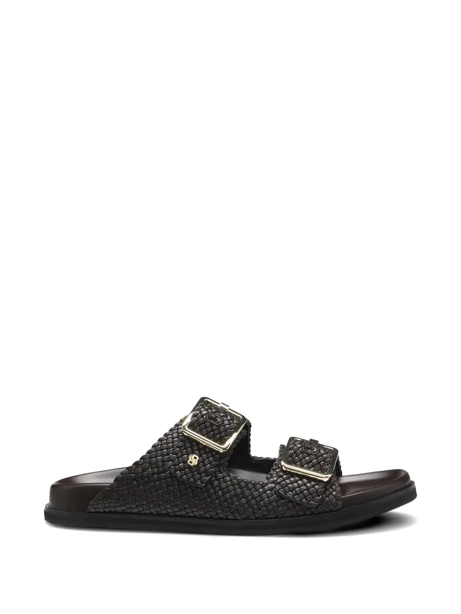 buckle woven leather sandals 2