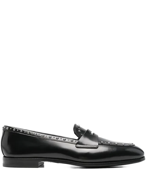 Onyx Met. studded penny loafers