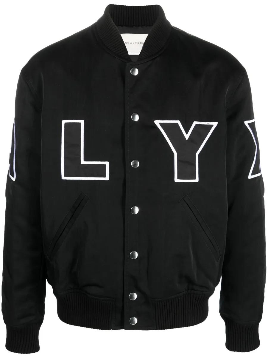 logo-patch bomber jacket 1