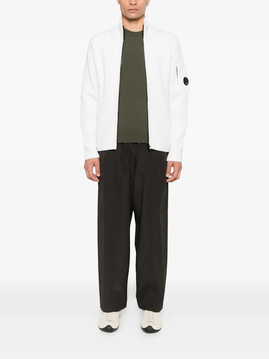 zip-front waffle-knit cardigan 4