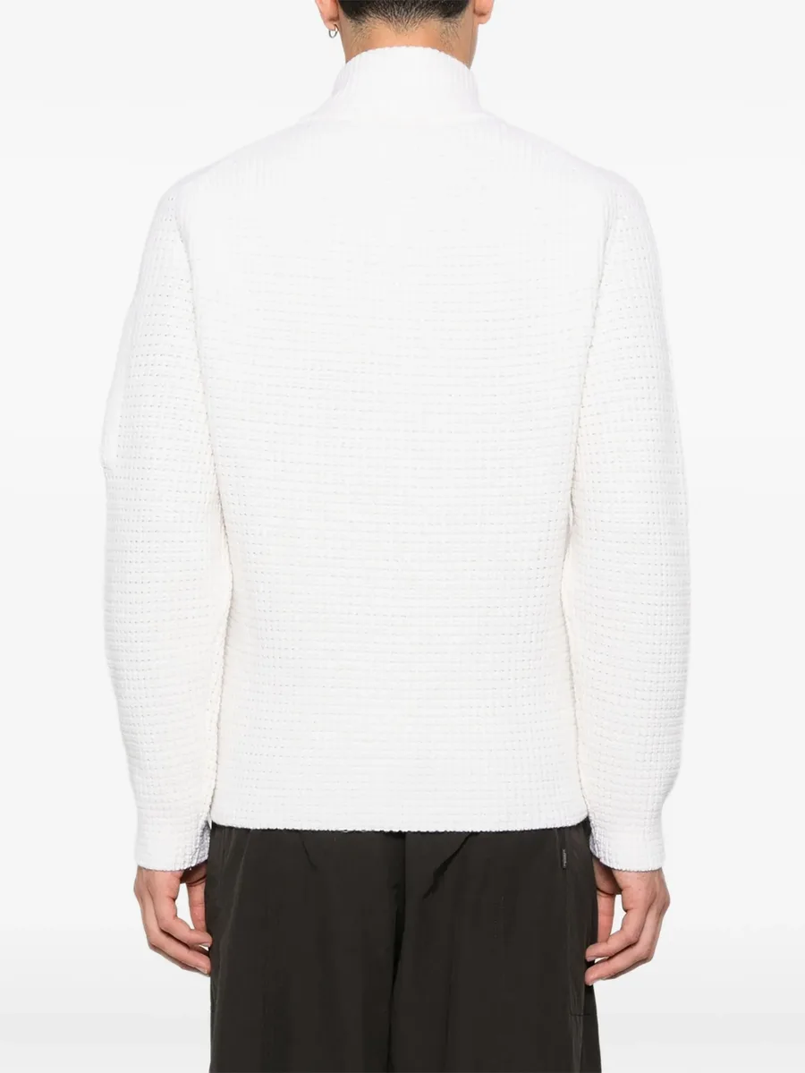 zip-front waffle-knit cardigan 7