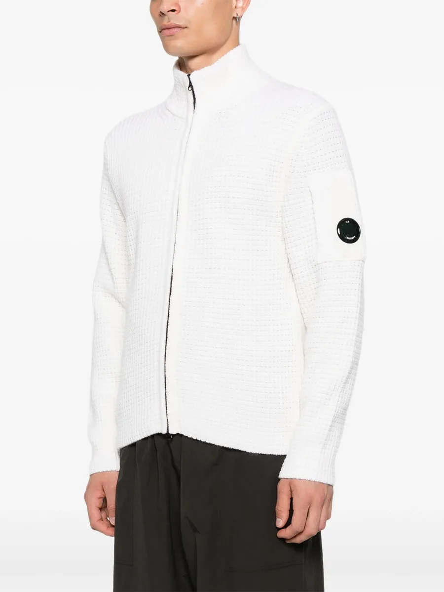 zip-front waffle-knit cardigan 6