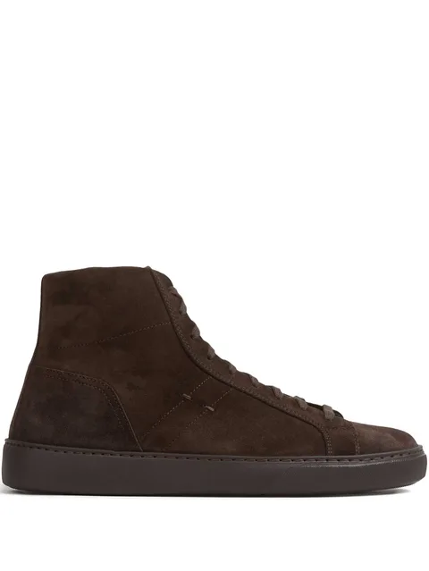 suede high-top trainers