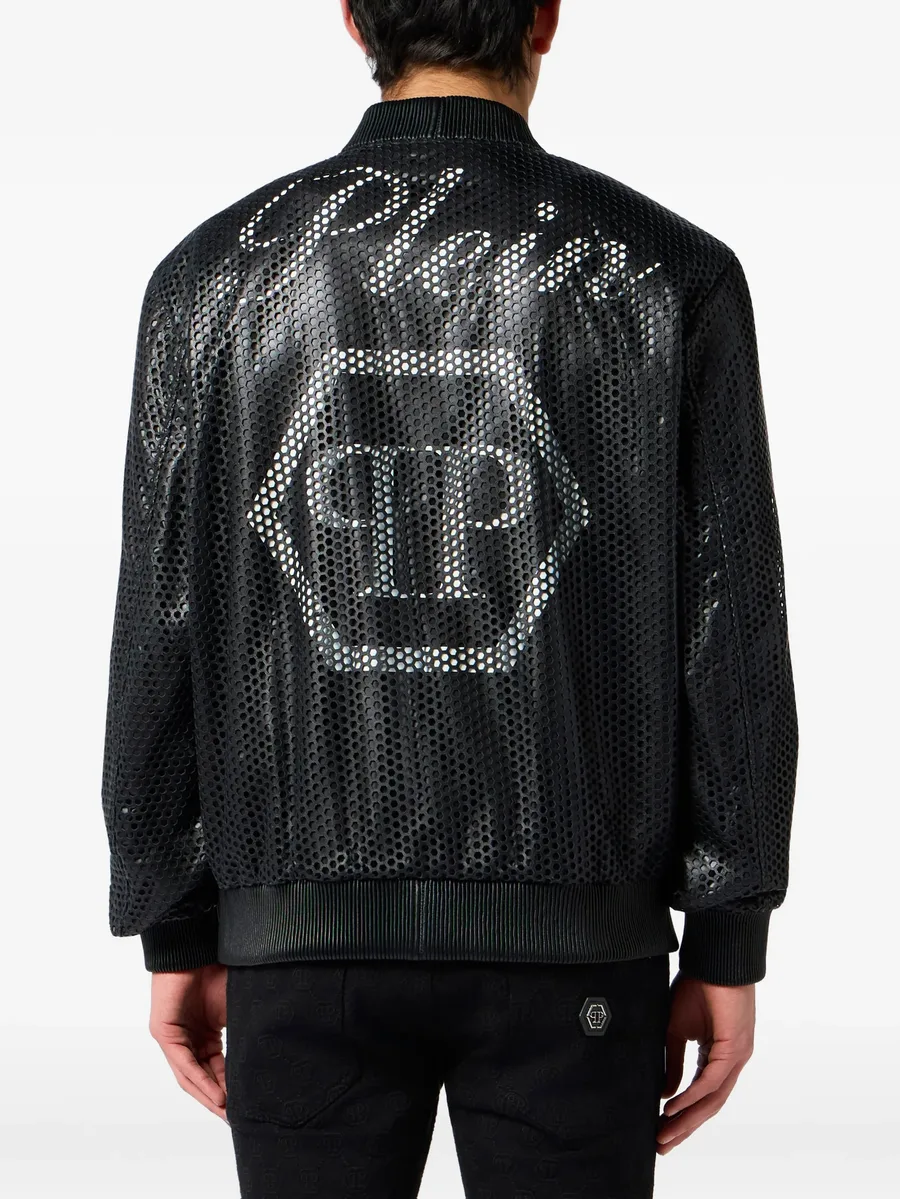 perforated leather bomber 6