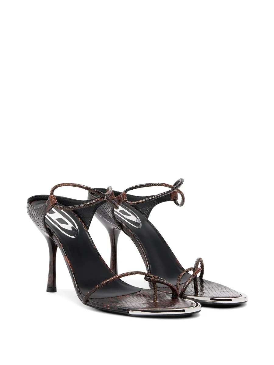 D-Diam's-thin cord sandals in croc-effect leather 4