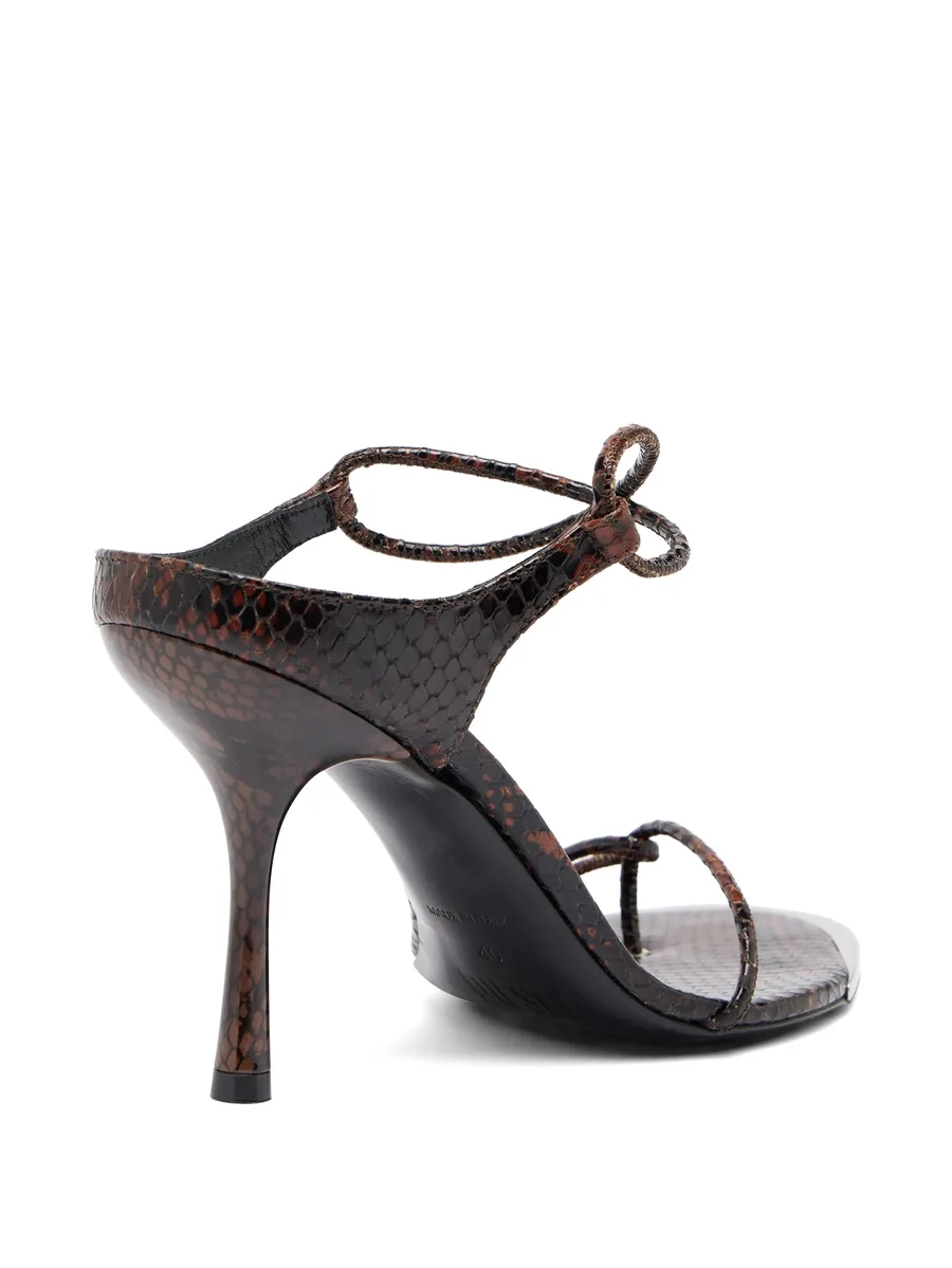 D-Diam's-thin cord sandals in croc-effect leather 12