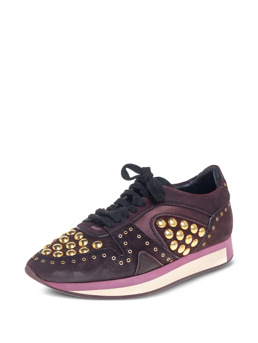 stud-embellished suede sneakers 4