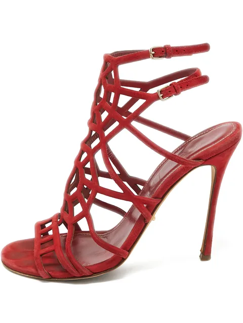 pre-owned 110mm cut-out sandals