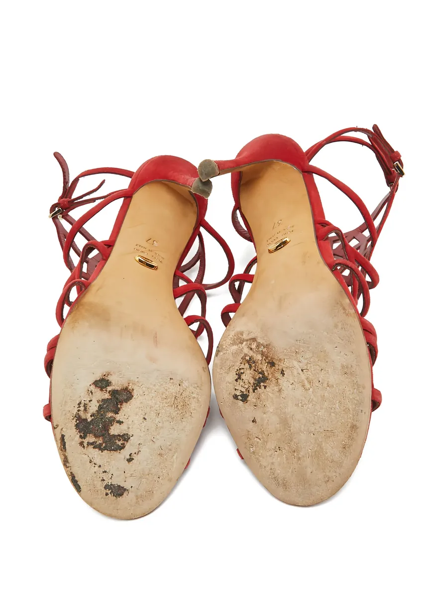 pre-owned 110mm cut-out sandals 8