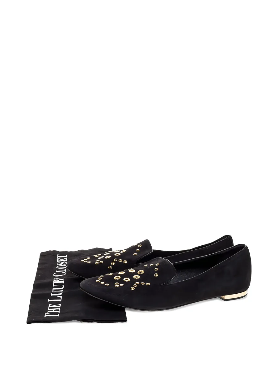 suede eyelet-detail loafers 10
