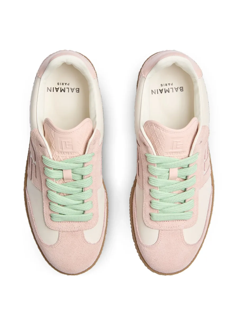 Balmain Swan trainers in smooth leather and suede 8