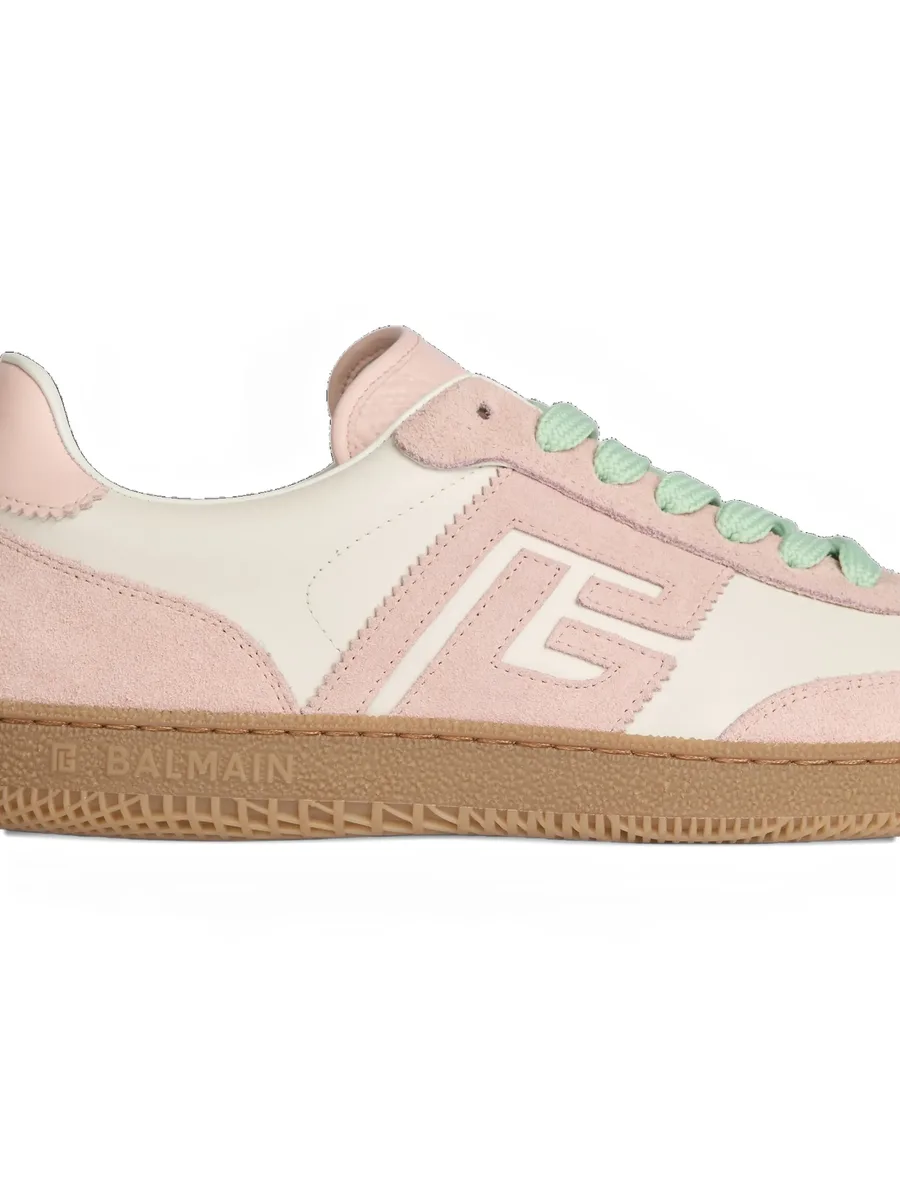 Balmain Swan trainers in smooth leather and suede 9