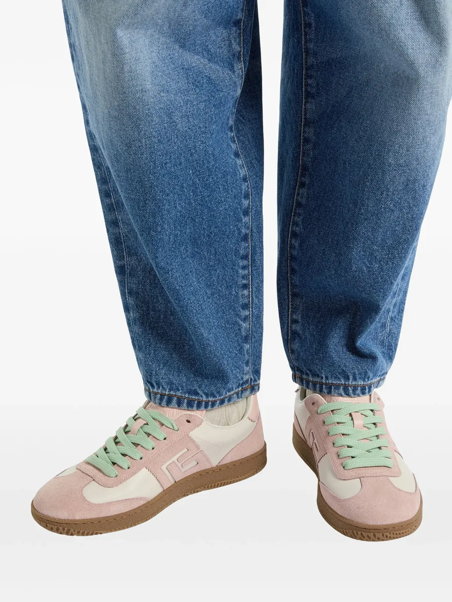 Balmain Swan trainers in smooth leather and suede 12