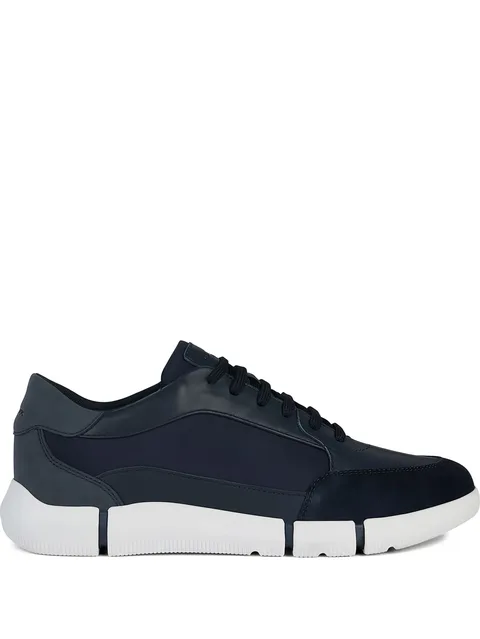 U Adacter A leather suede panel trainers