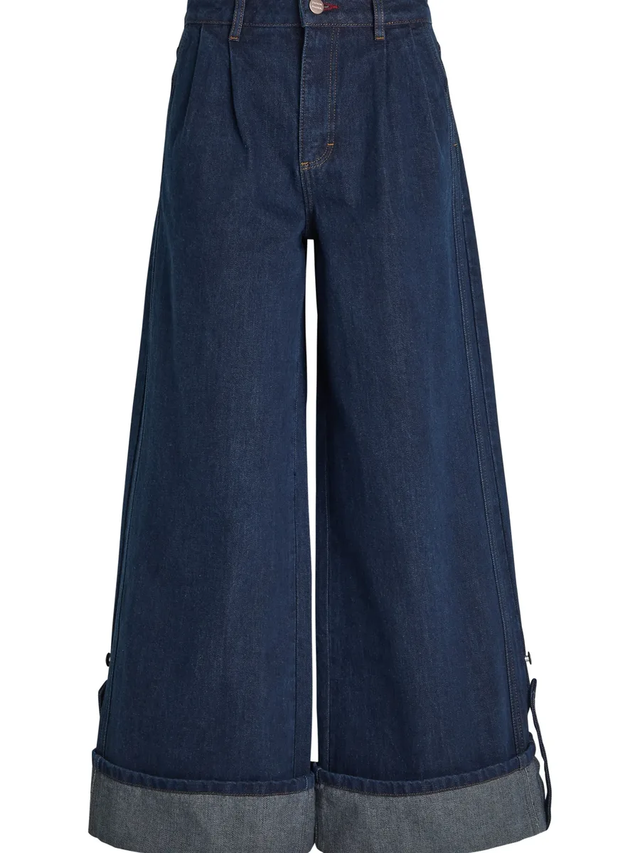 pleated cuff culottes jeans 3