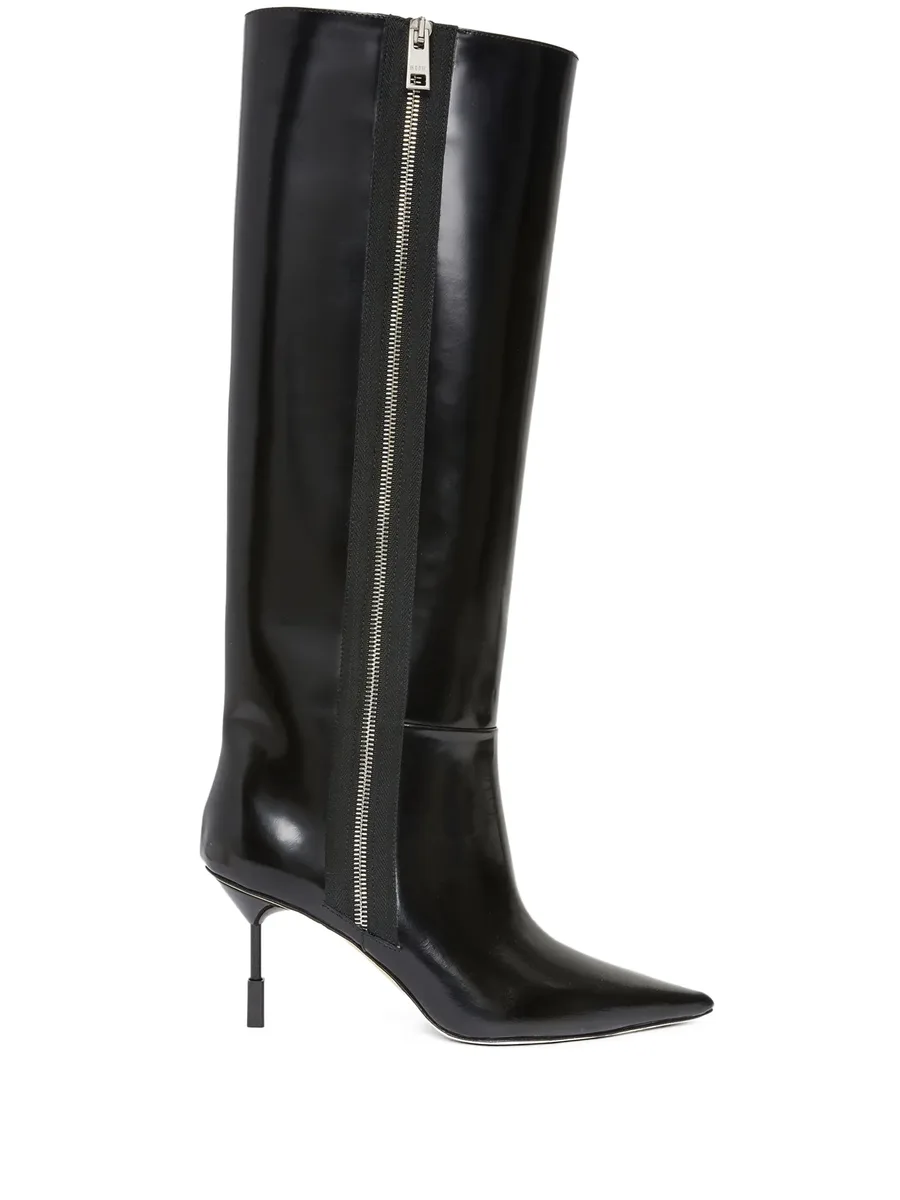 pointed-toe leather boots 1