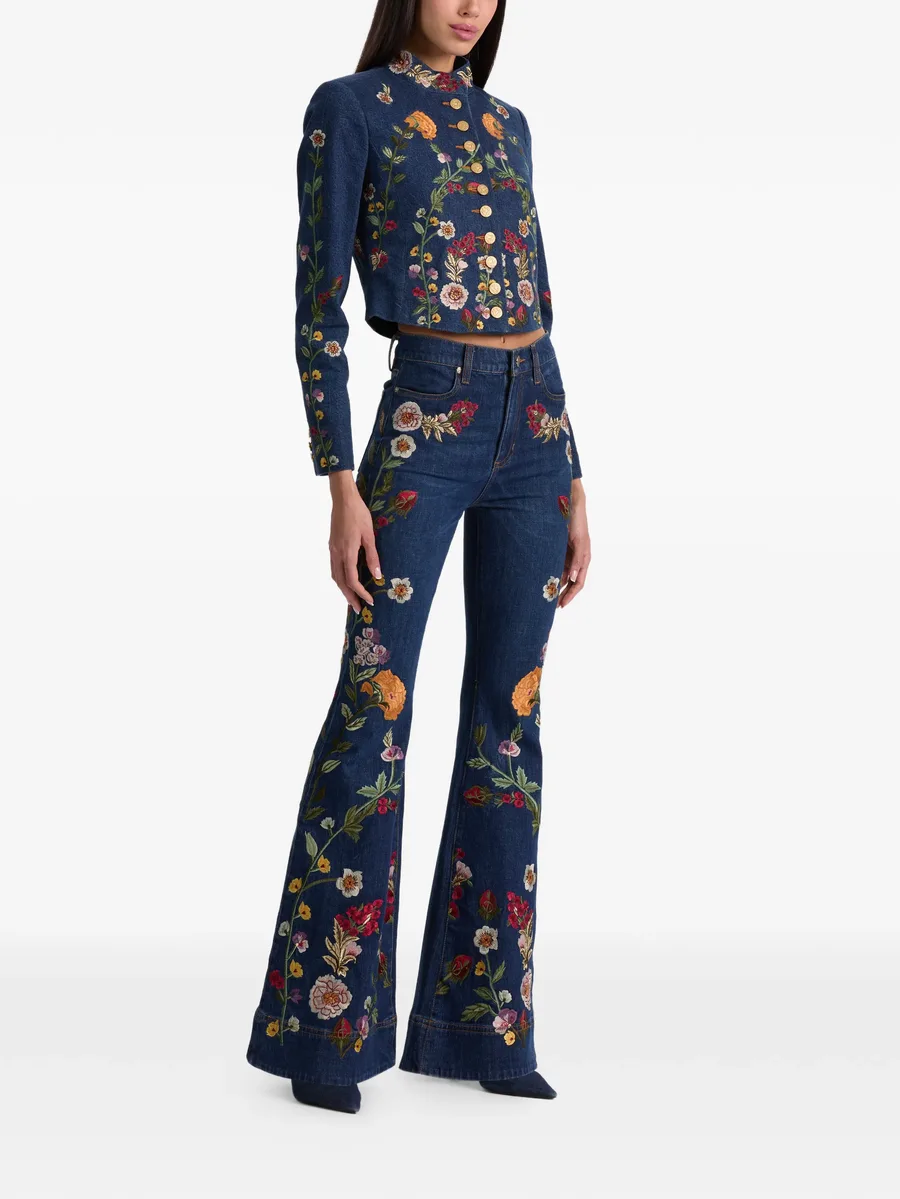 Beautiful floral embroidered jeans 4