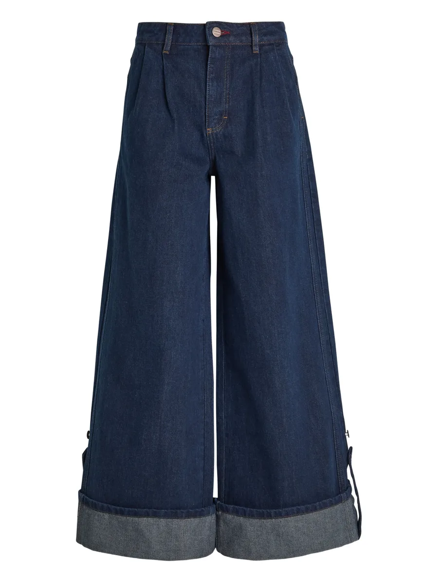 pleated cuff culottes jeans 1