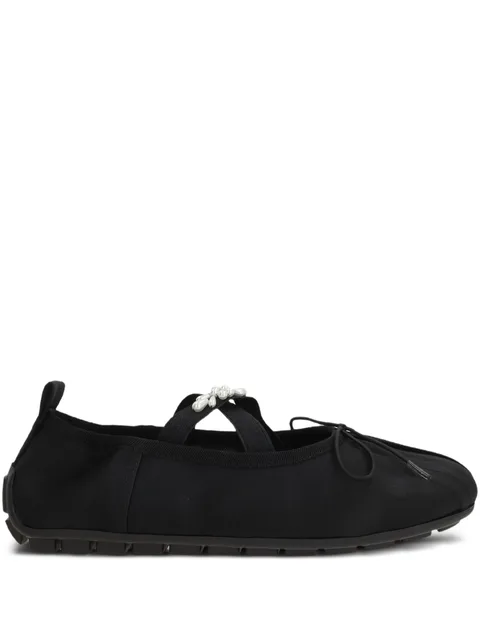 fuax pearl-embellished ballet flats