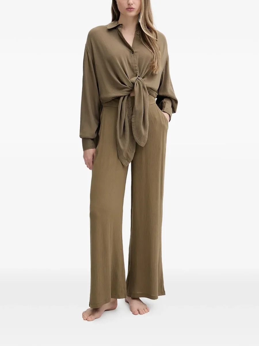 crinkled-effect palazzo pants 3