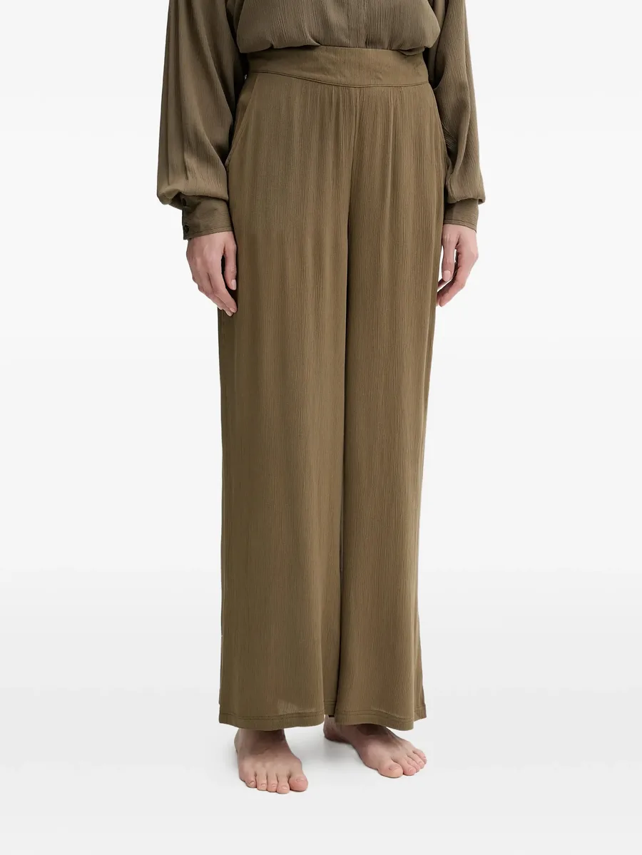 crinkled-effect palazzo pants 1
