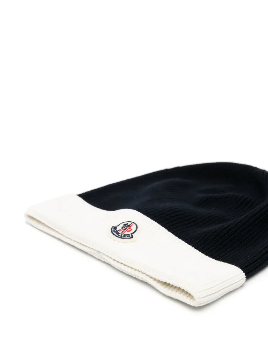 logo-patch knitted cotton beanie 3