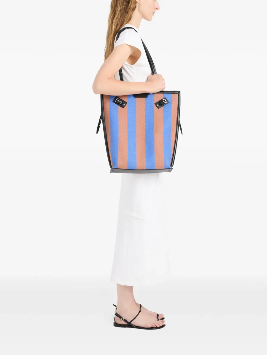 North South Days striped canvas tote bag 3