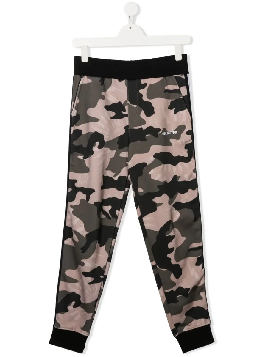 TEEN camouflage-print cotton trousers 1