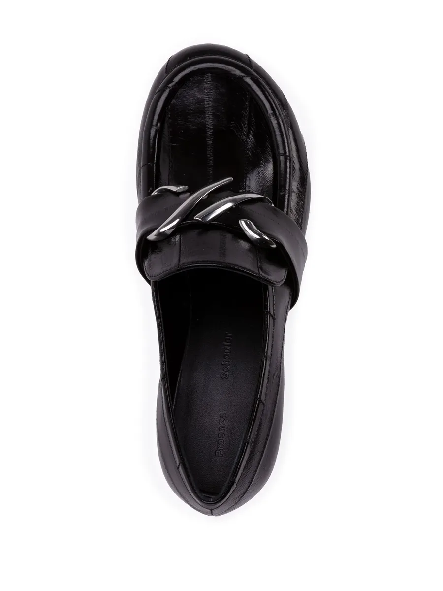 Monogram 55mm leather loafers 7