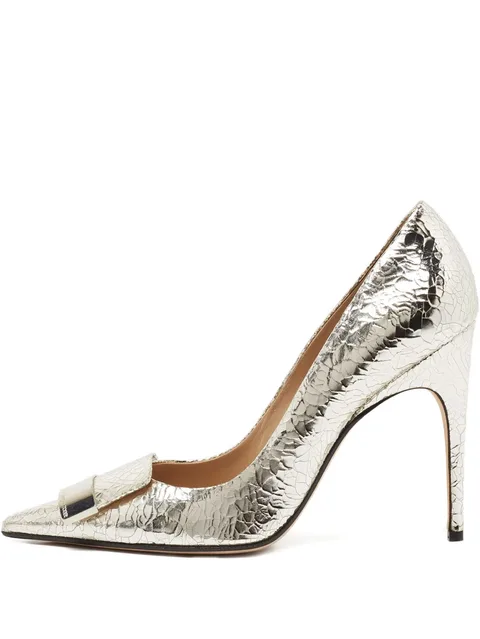 2024 croc-embossed buckle pumps
