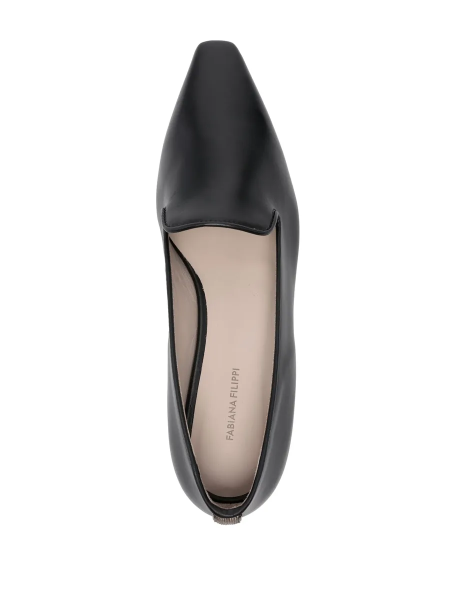rhinestone-embellished leather loafers 7