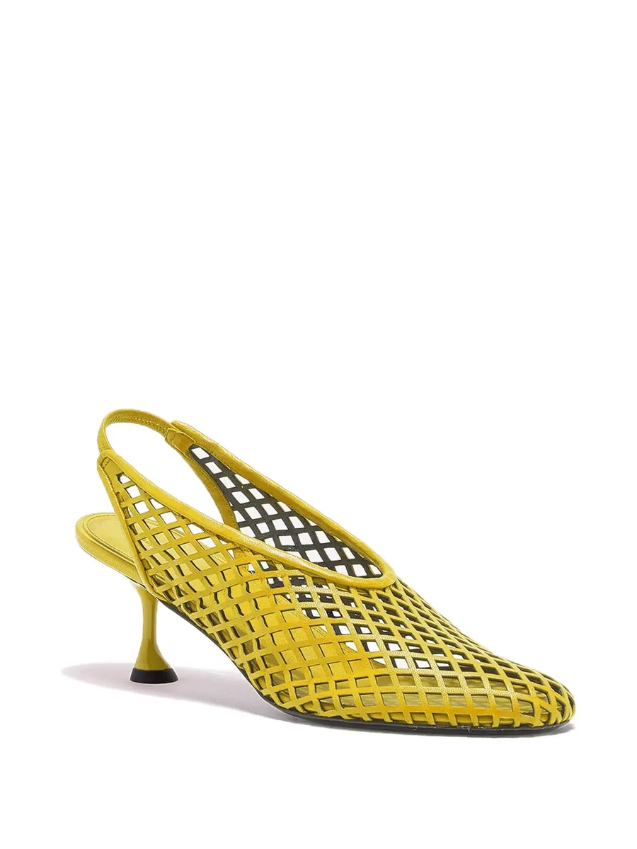 Tee perforated slingback pumps 4