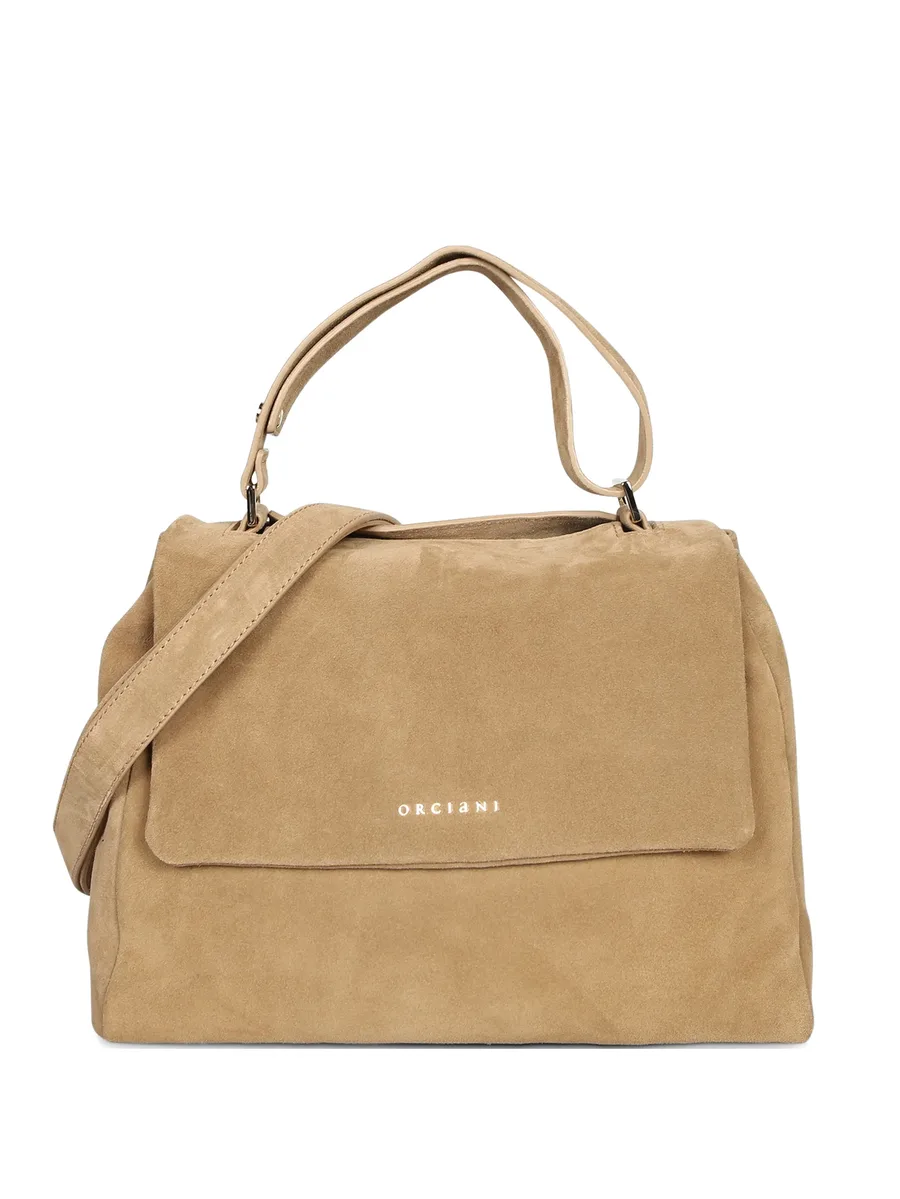 logo-lettering suede tote bag 2