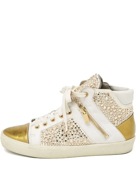 crystal-embellished high-top sneakers