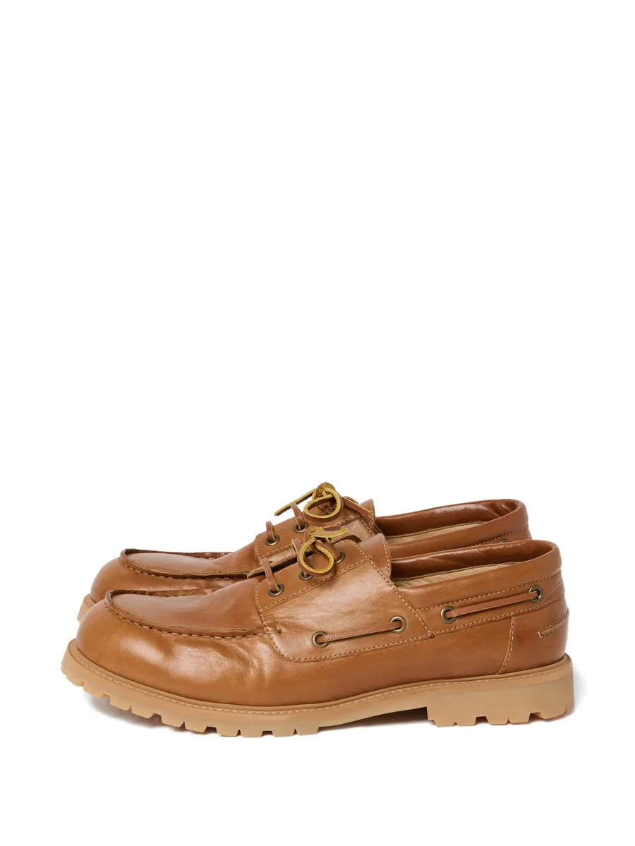 Guston raw-cut leather boat shoes 2