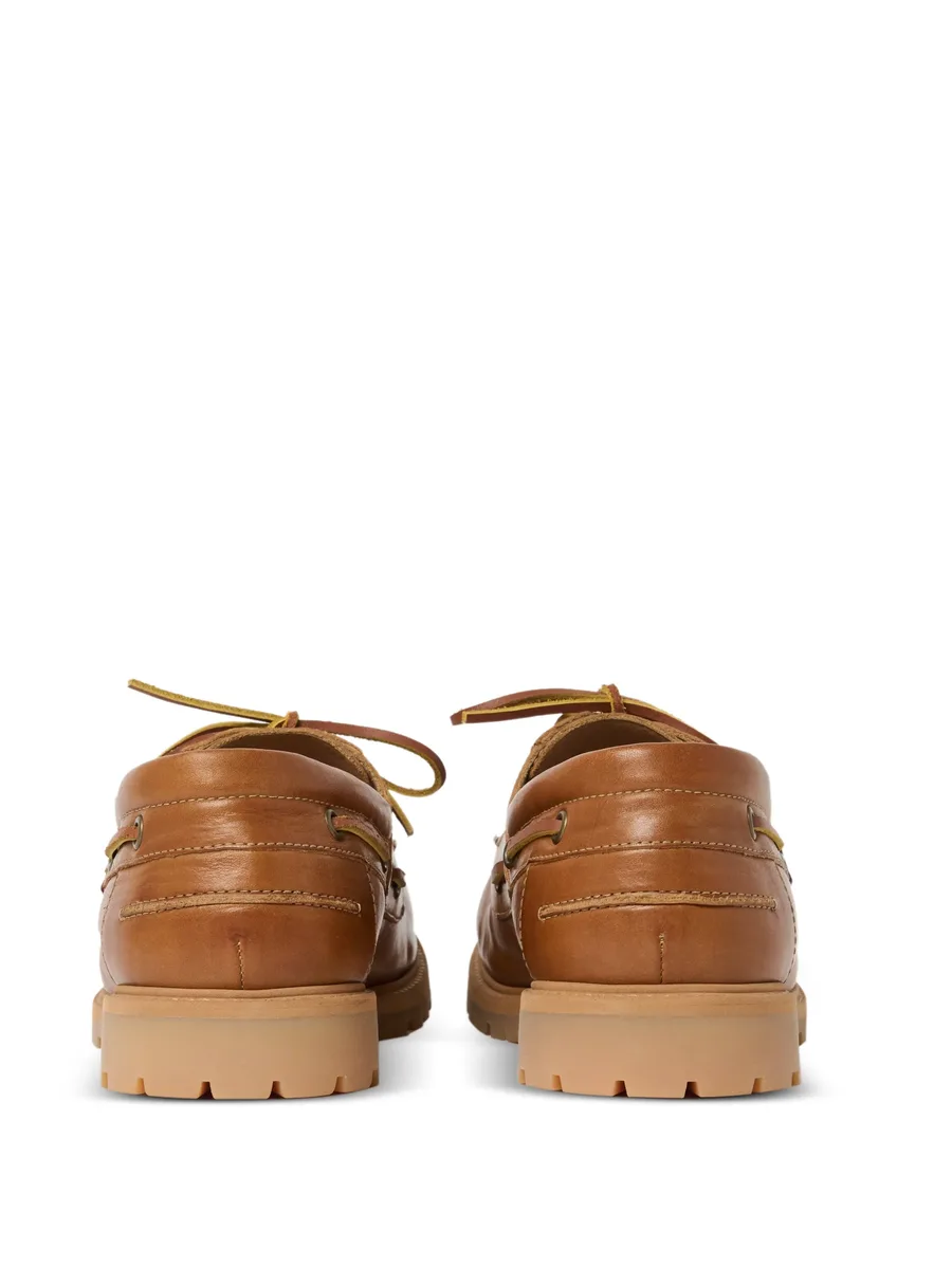 Guston raw-cut leather boat shoes 6