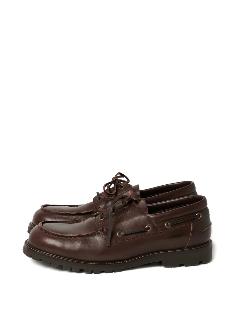 raw-cut guston leather boat shoes 1
