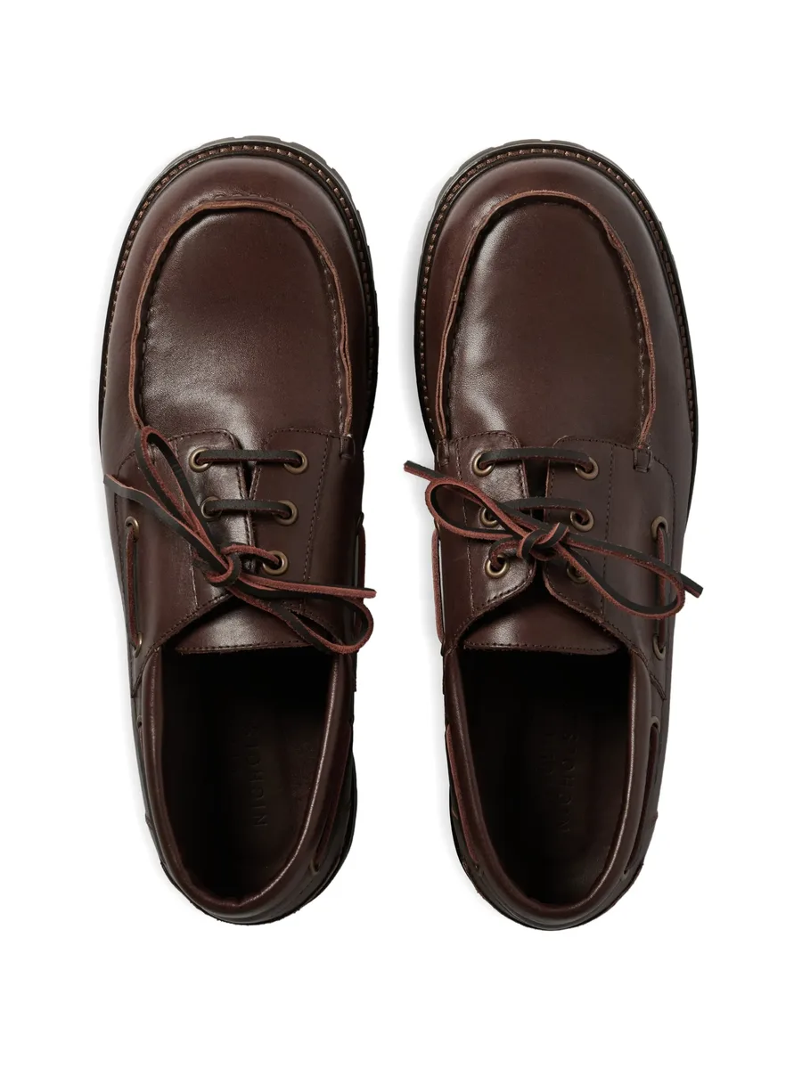 raw-cut guston leather boat shoes 7