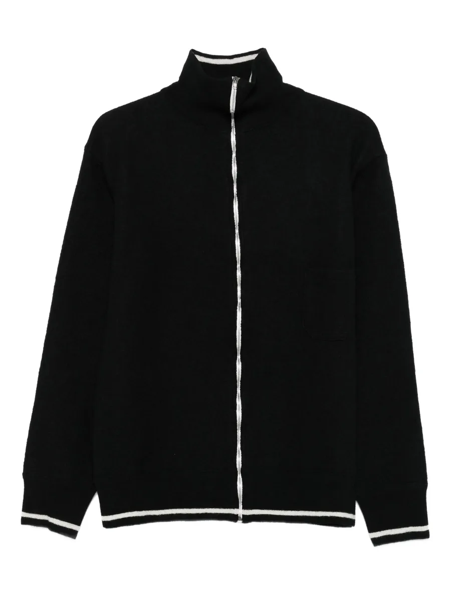 zip-front high-neck cardigan 1