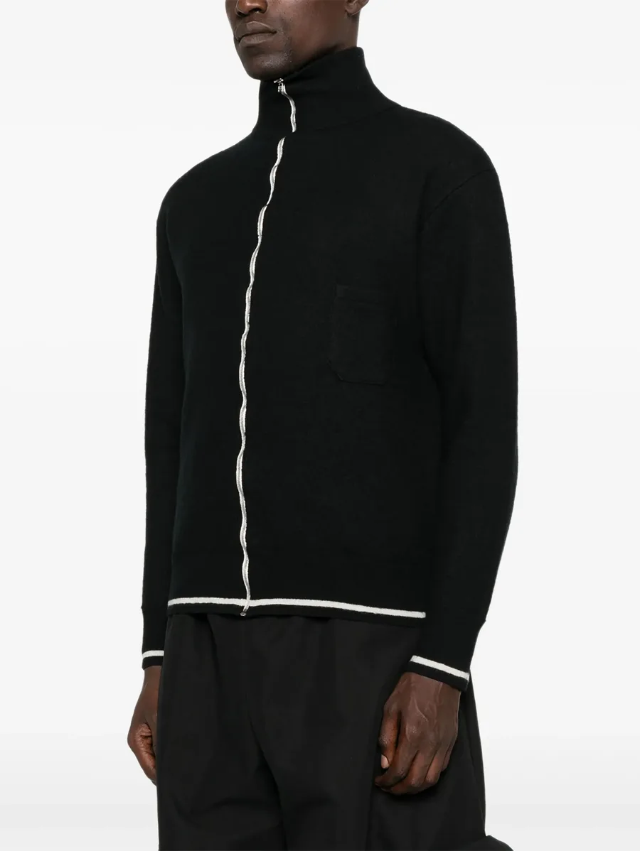zip-front high-neck cardigan 5