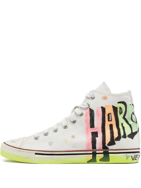 Pre-Owned canvas printed sneakers